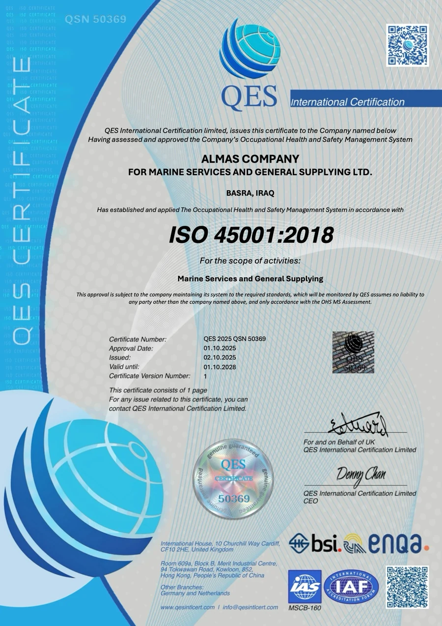 ISO 50001:2018 certificate